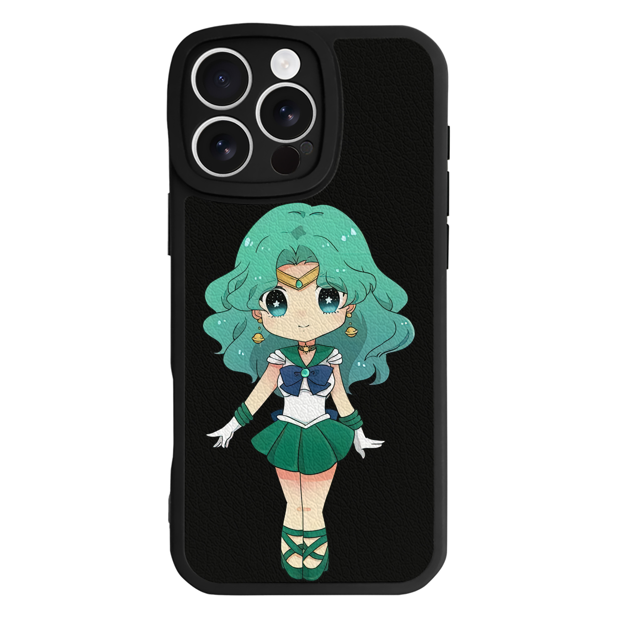 （画像用） 美少女戦士セーラームーン 海王 みちる（かいおう みちる） Sailor Moon Kaiou Michiru 【iPhone 16シリーズ対応】シリコンスマホケース（レザー調） 材質：シリコン